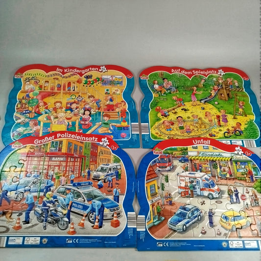 Playland Kinderpuzzle-Set- Alltagsszenen (4-teilig)