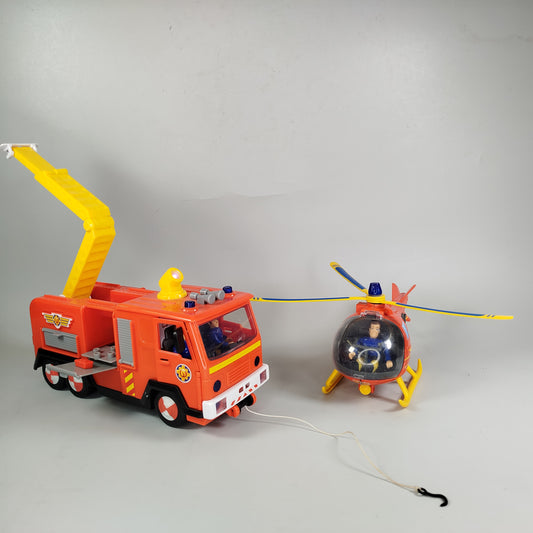 Playmobil Feuerwehr- und Rettungsset - Löschfahrzeug und Hubschrauber