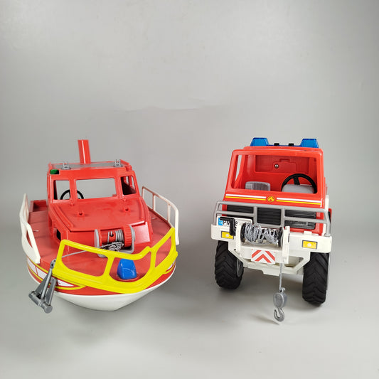 Playmobil Feuerwehr- und Rettungsset - Geländewagen und Löschboot Feuerwehr- und